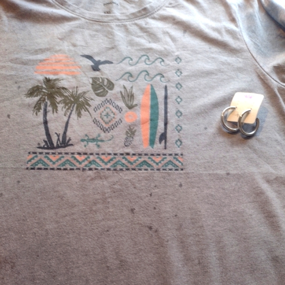 SONOMA,Beach Surfboard, Jr's 2xl Top,w NEW EARRINGS & FREE THANK YOU GIFT